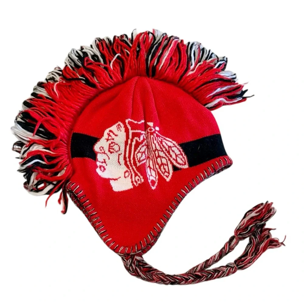 Youth Reebok Face Off Collection Chicago Blackhawks Mohawk Knit Hat